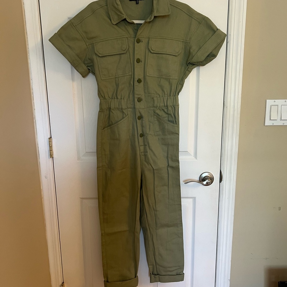 Olive Green Utility Jumpsuit
